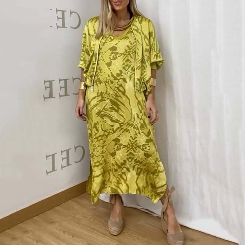 MatteoVerdi Trykt Kjole Todelt Sæt