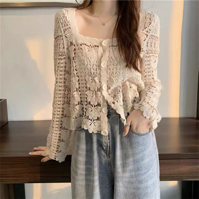 RaffaeleFerri hæklet blondecardigan med knapper