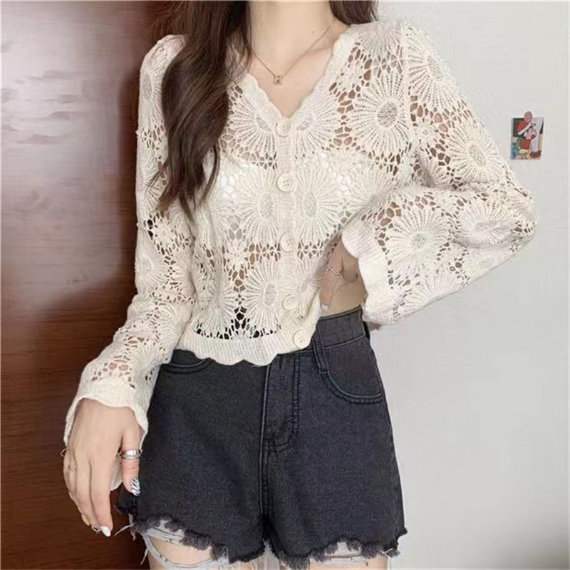 RaffaeleFerri hæklet blondecardigan med knapper