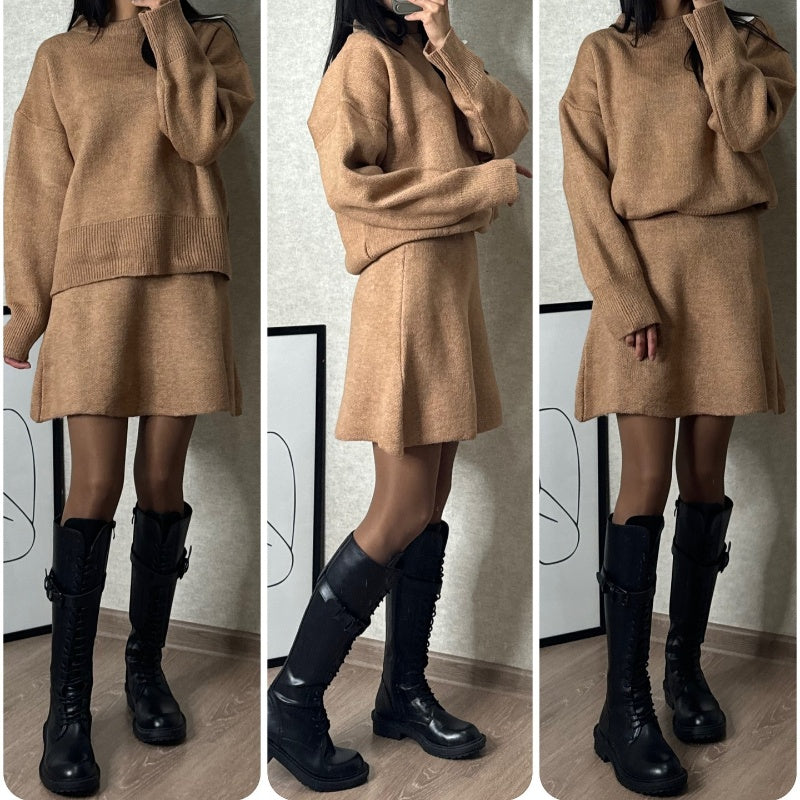 Sofia – Elegant Kvinde Sweater- og Nederdelssæt