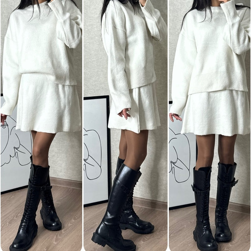 Sofia – Elegant Kvinde Sweater- og Nederdelssæt