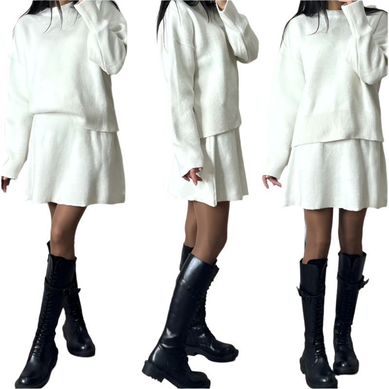 Sofia – Elegant Kvinde Sweater- og Nederdelssæt