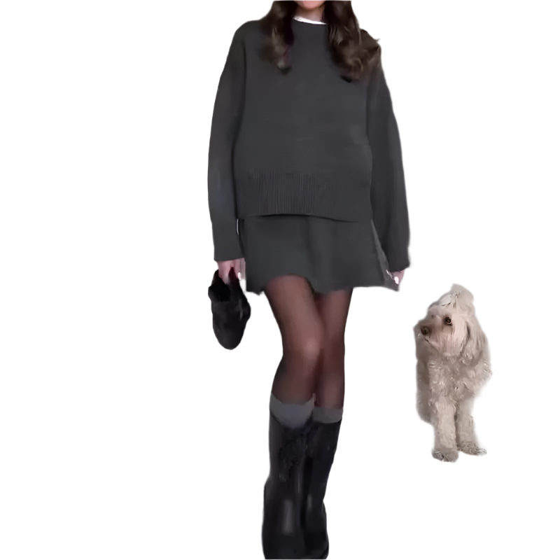 Sofia – Elegant Kvinde Sweater- og Nederdelssæt
