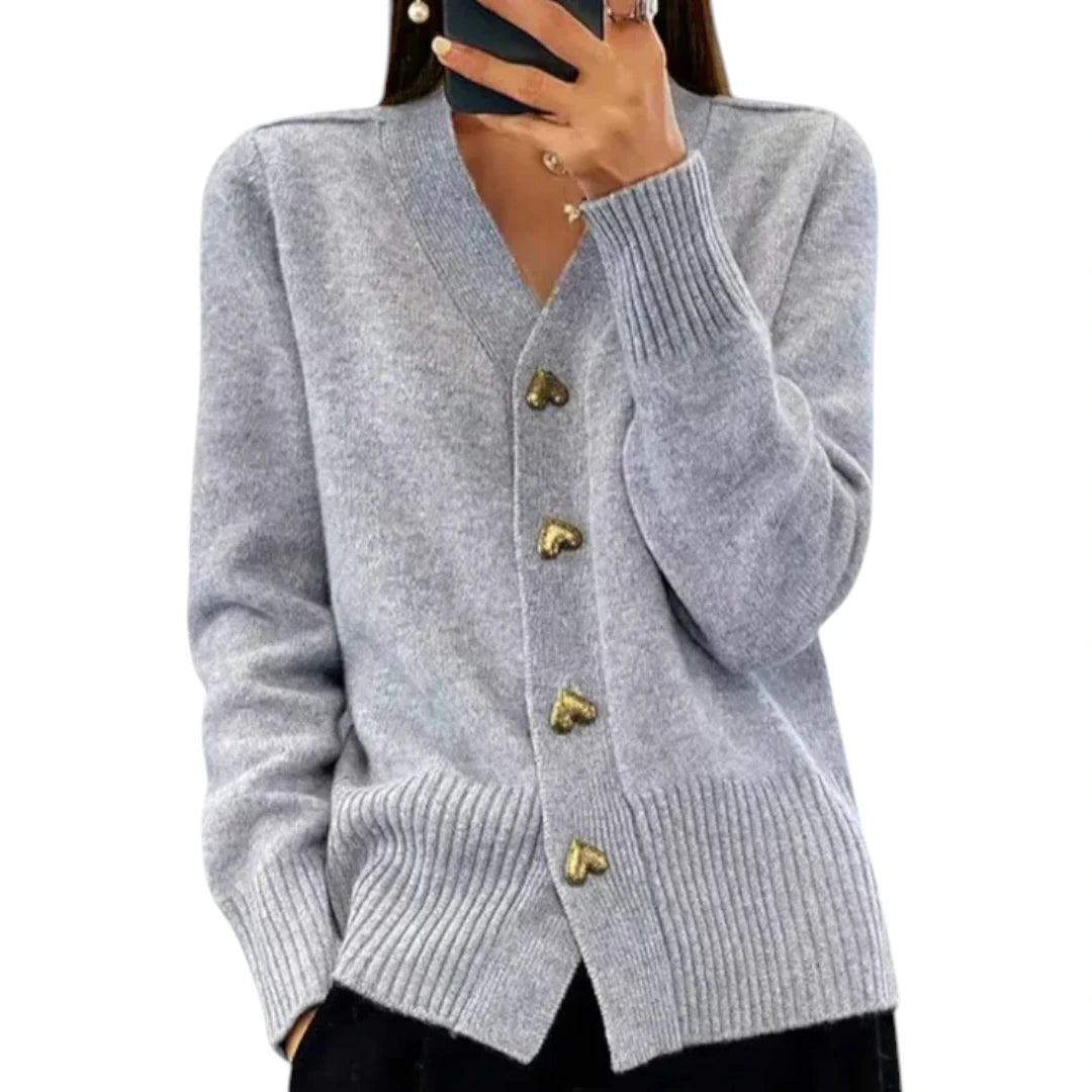 Amina – Elegant Cozy Strikjakke til kvinder