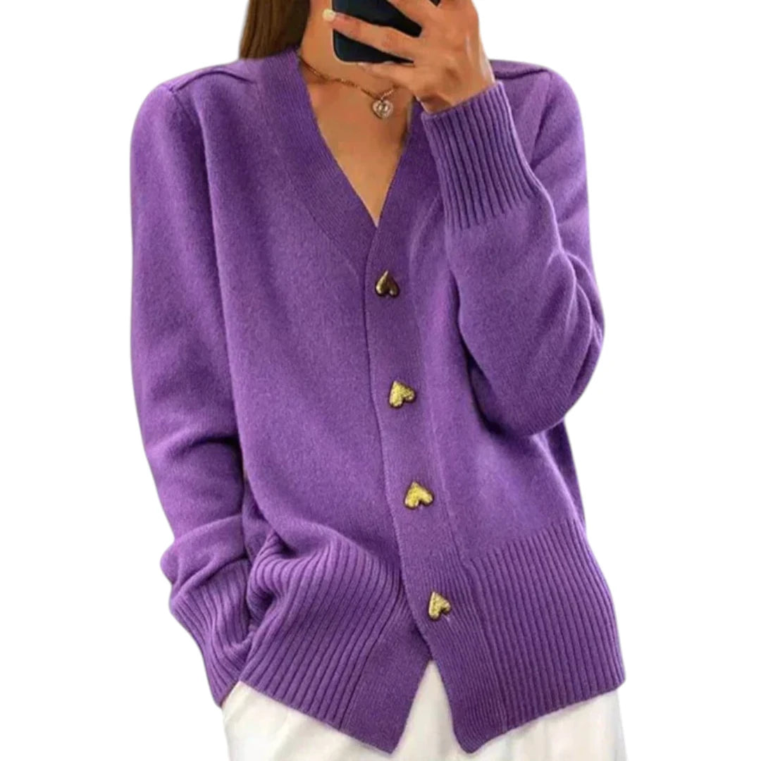 Amina – Elegant Cozy Strikjakke til kvinder