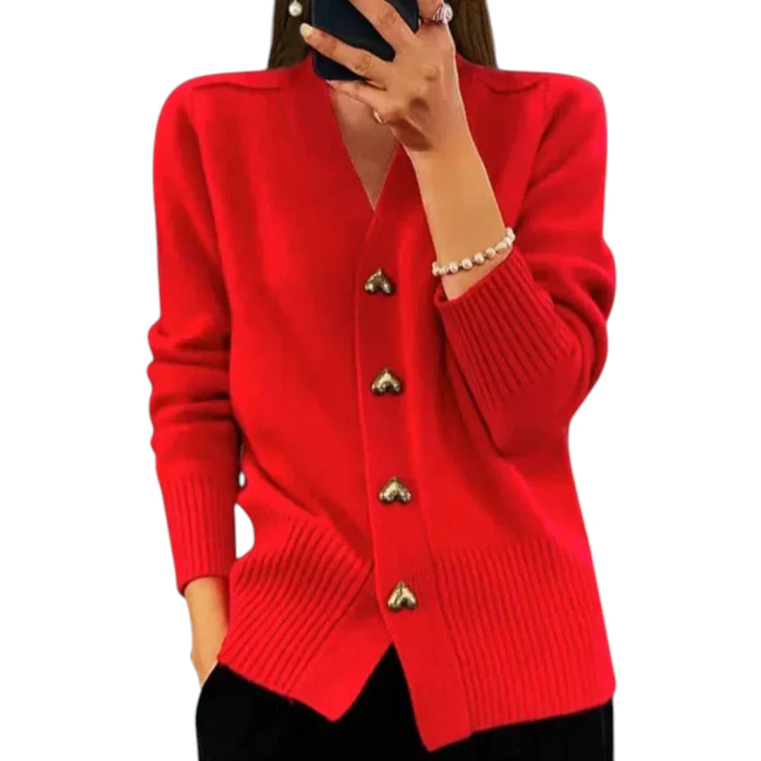 Amina – Elegant Cozy Strikjakke til kvinder