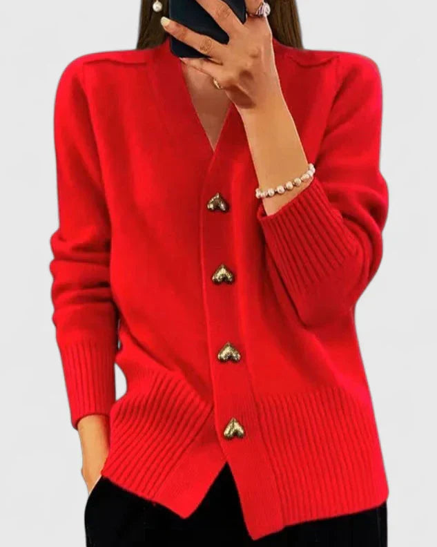 Amina – Elegant Cozy Strikjakke til kvinder