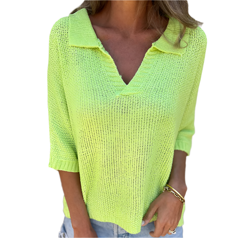 Camille – Let og Løstsiddende V-hals Top til Kvinder