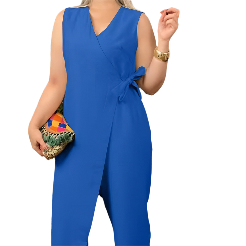 Elena – Afslappet Dame-Jumpsuit med Elegant V-Hals