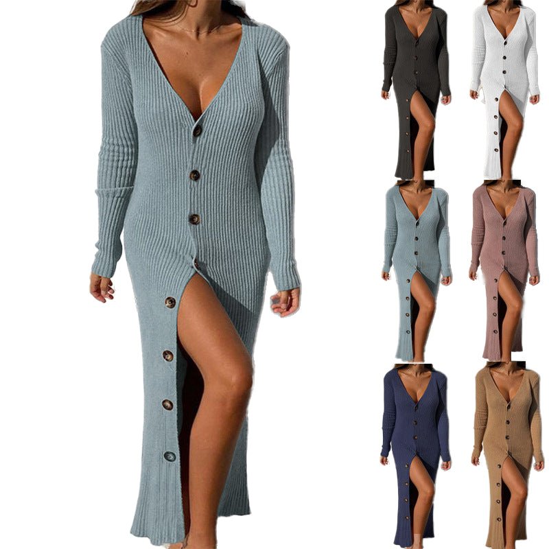 FabioDelucci Stilfuld strikket langærmet kjole