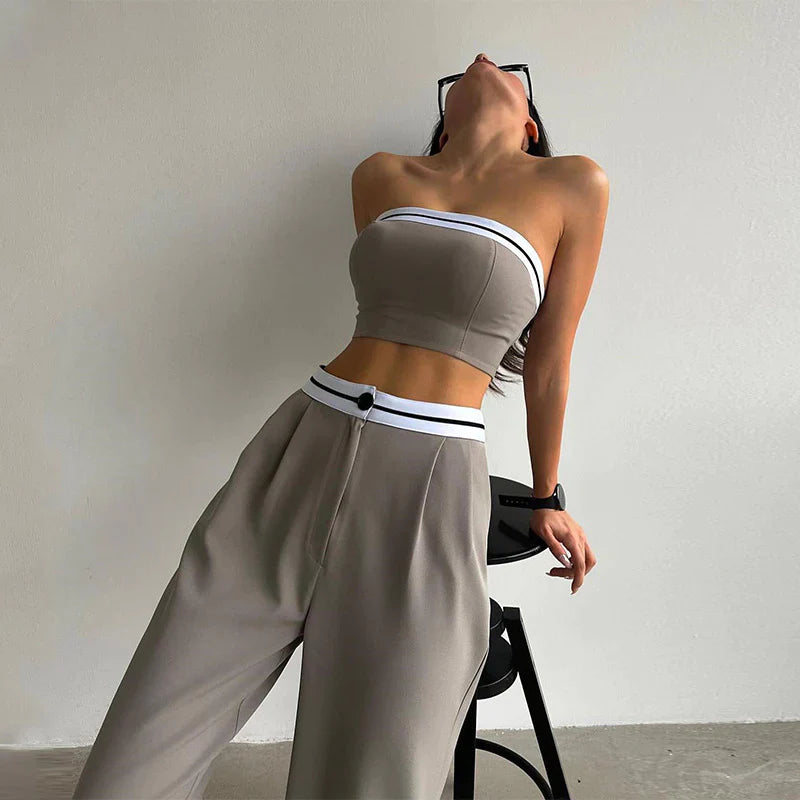 Maria | stropløst crop-sæt