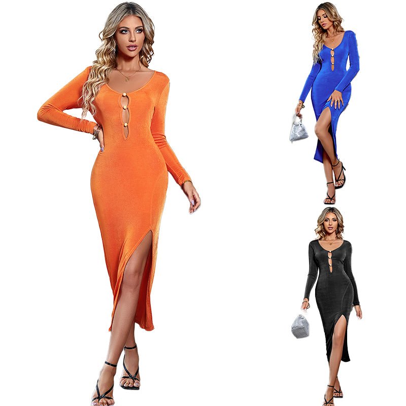 NicolaRomano Hul Langærmet Splitkjole