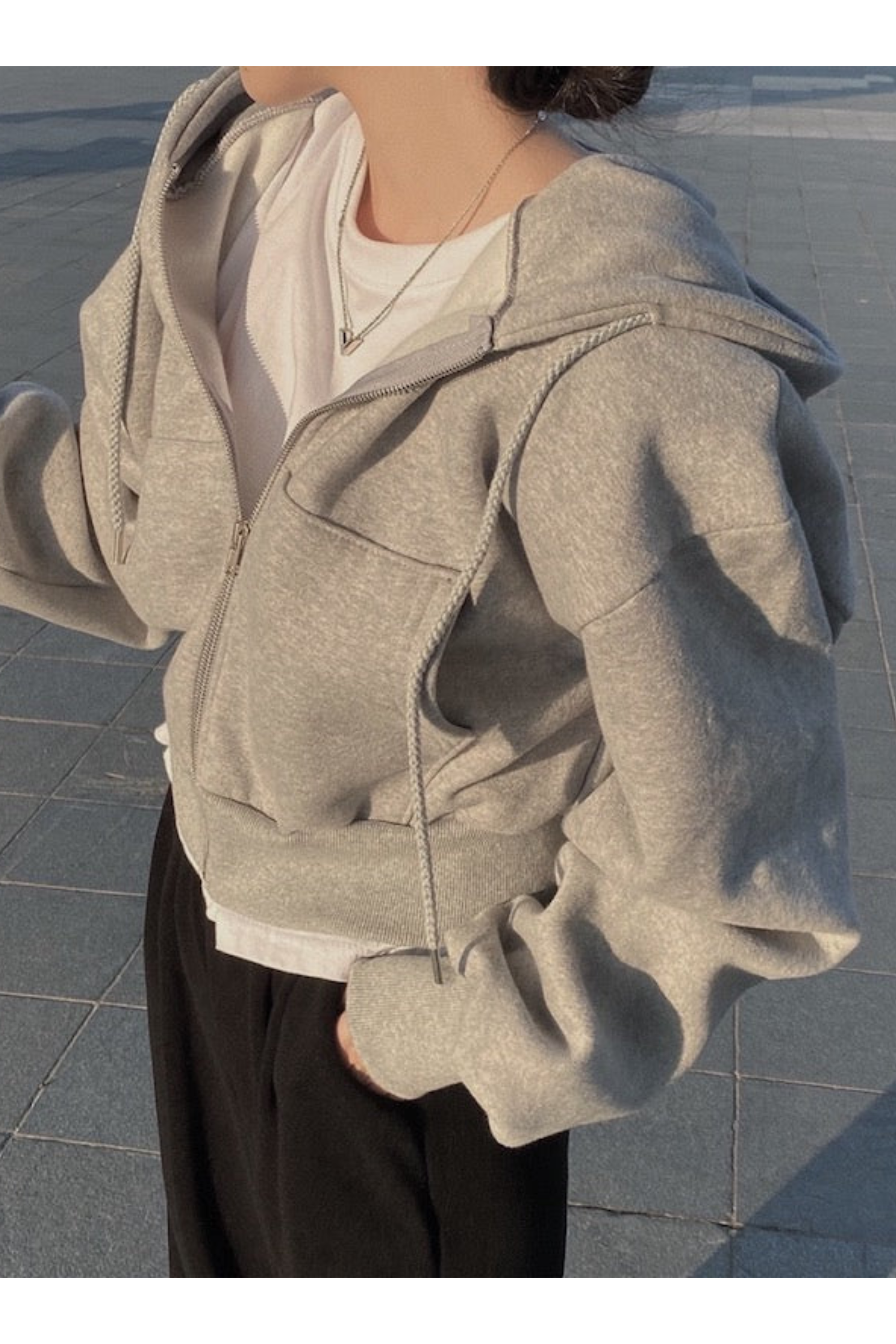 PaoloVerdi Casual Oversized Sweatshirt Grå Til Damer