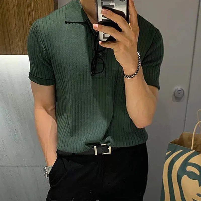 BrunoMarcello Strikket Poloshirt
