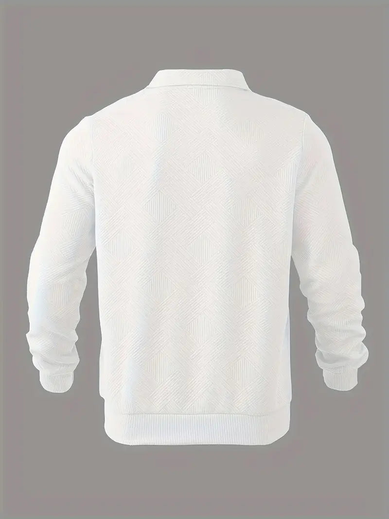 Alessio – Vintage Herre Zip-Up Pullover med Geometrisk Design