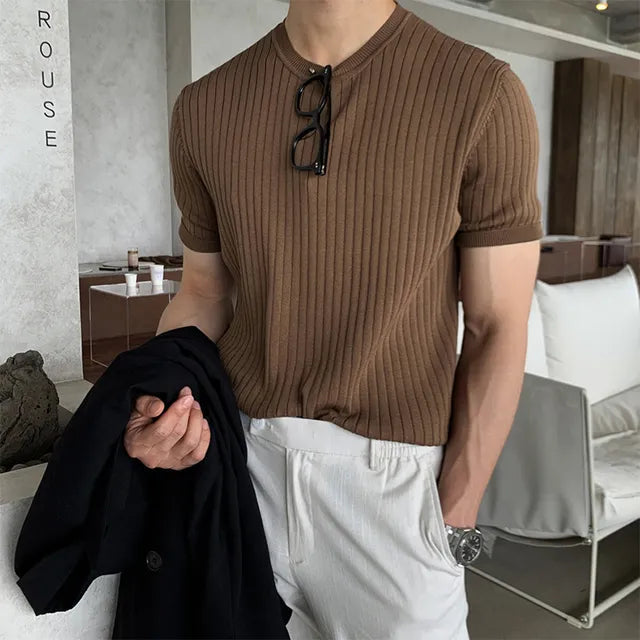 BrunoMarcello Strikket Poloshirt