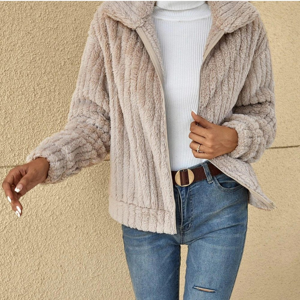 ElenaFerraro Casual Pluch Cardigan til kvinder