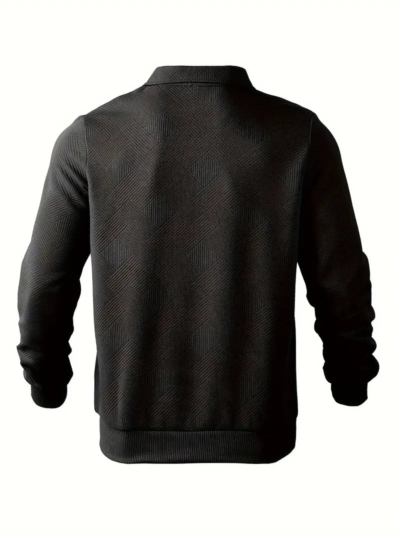 Alessio – Vintage Herre Zip-Up Pullover med Geometrisk Design