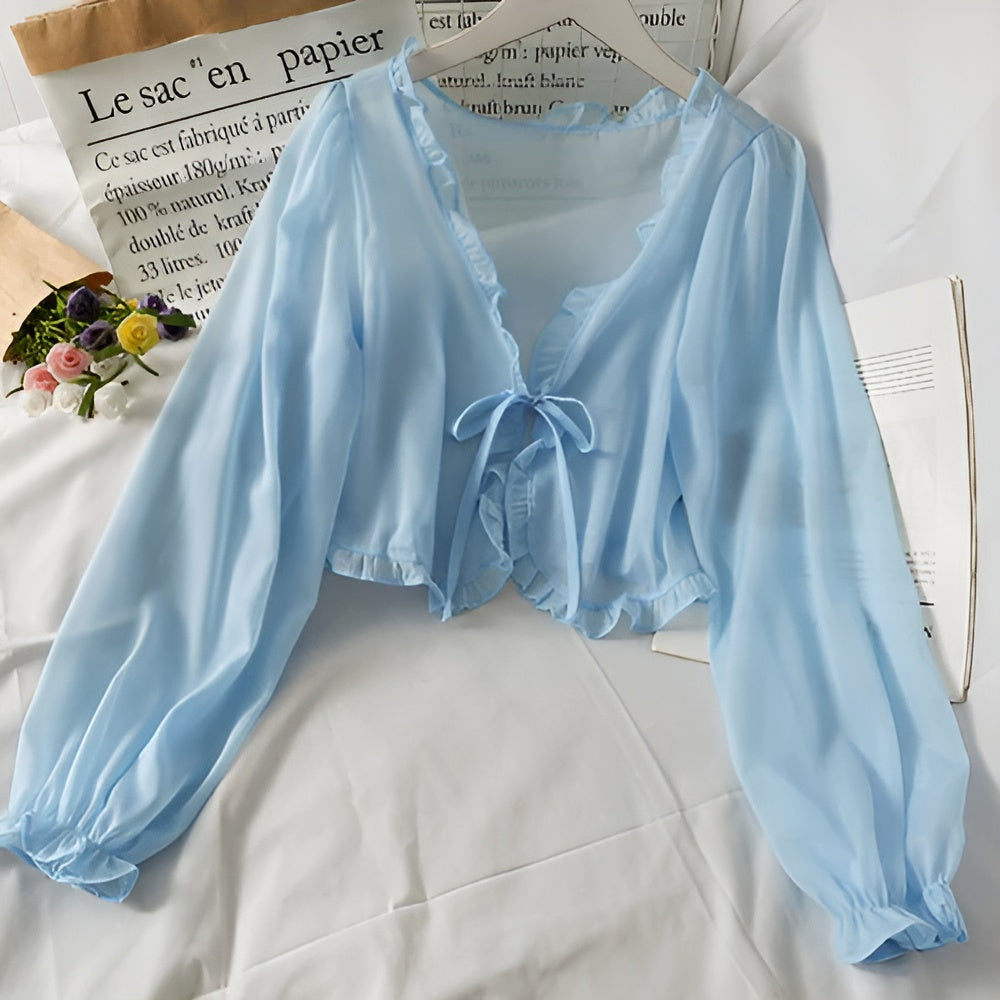 Celeste – Elegant V-Hals Forårsbluse til Kvinder