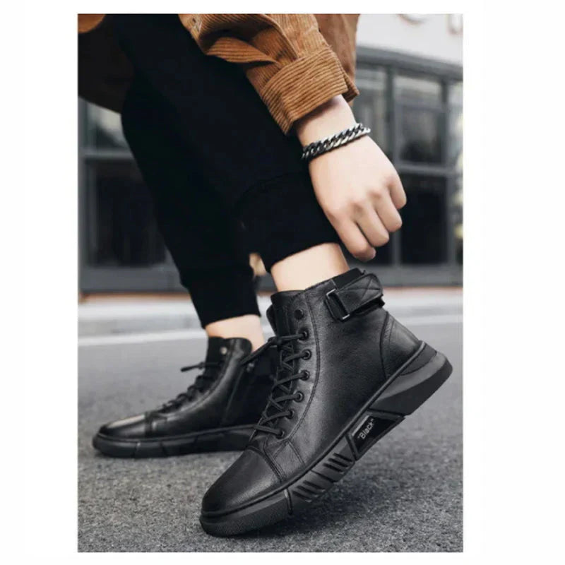 Lorenzo – Minimalistiske Sorte Herresneakers