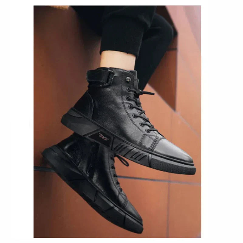 Lorenzo – Minimalistiske Sorte Herresneakers