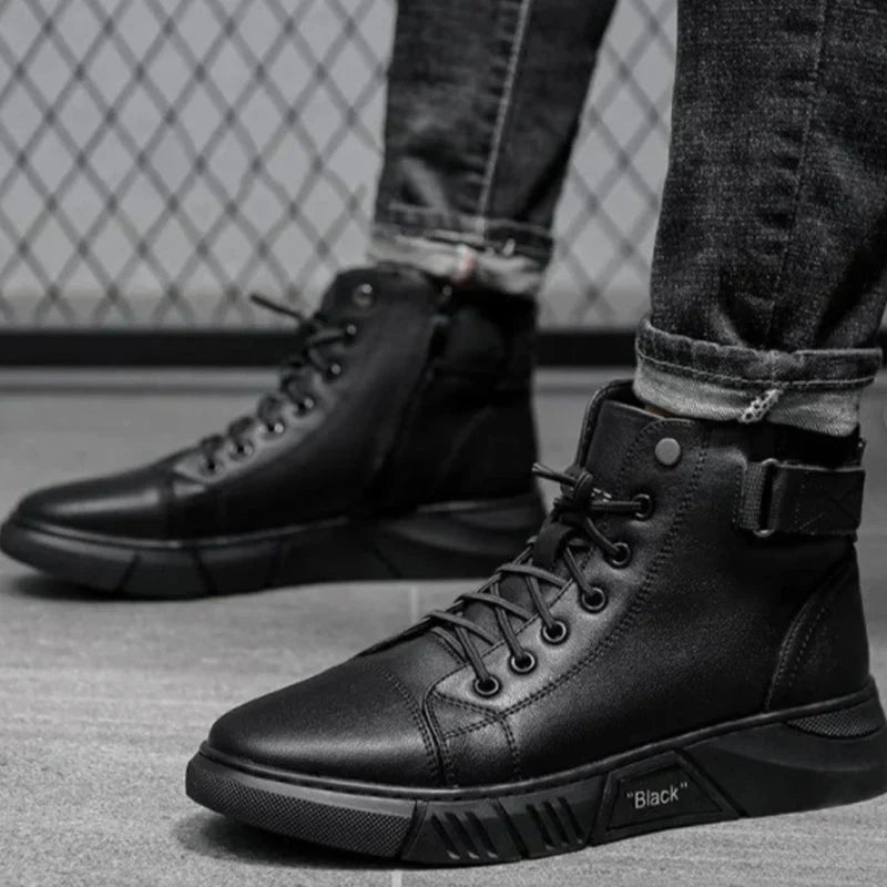 Lorenzo – Minimalistiske Sorte Herresneakers
