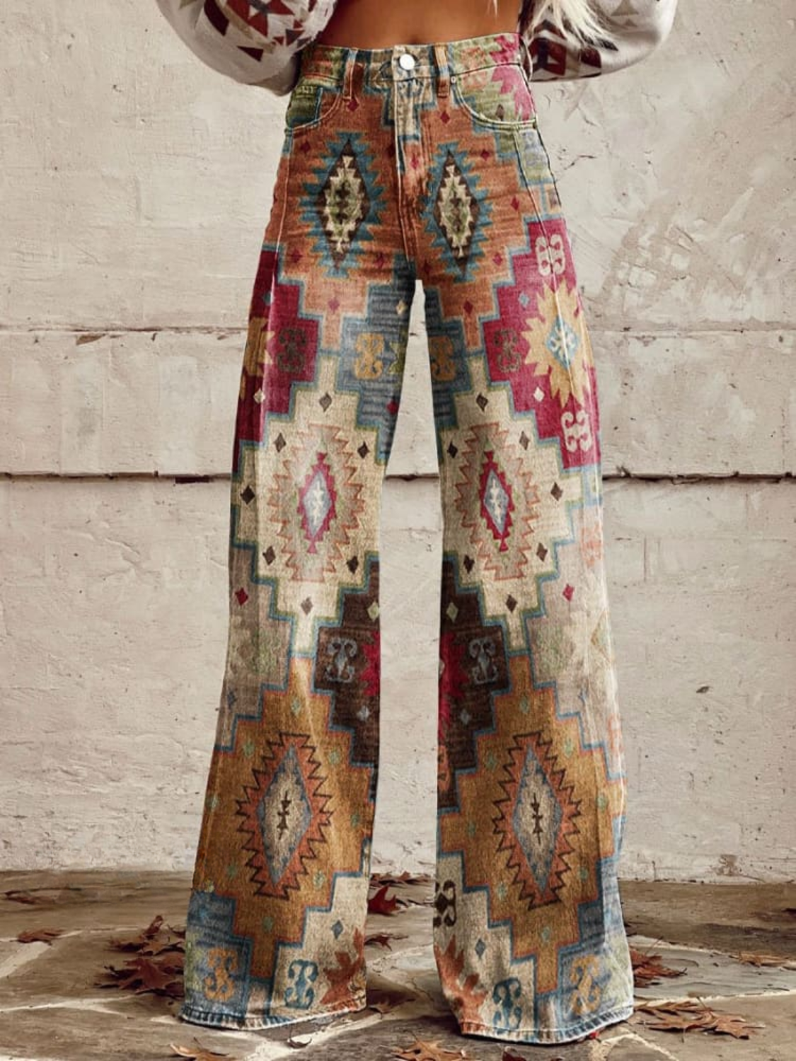 Aldina – Vintage Boho Kvinders Wide Leg Bukser