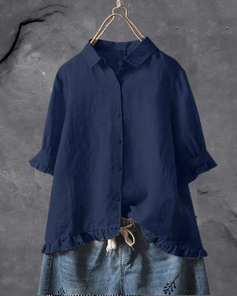 Isabella – Let Drape Damebluse i Luksusdesign