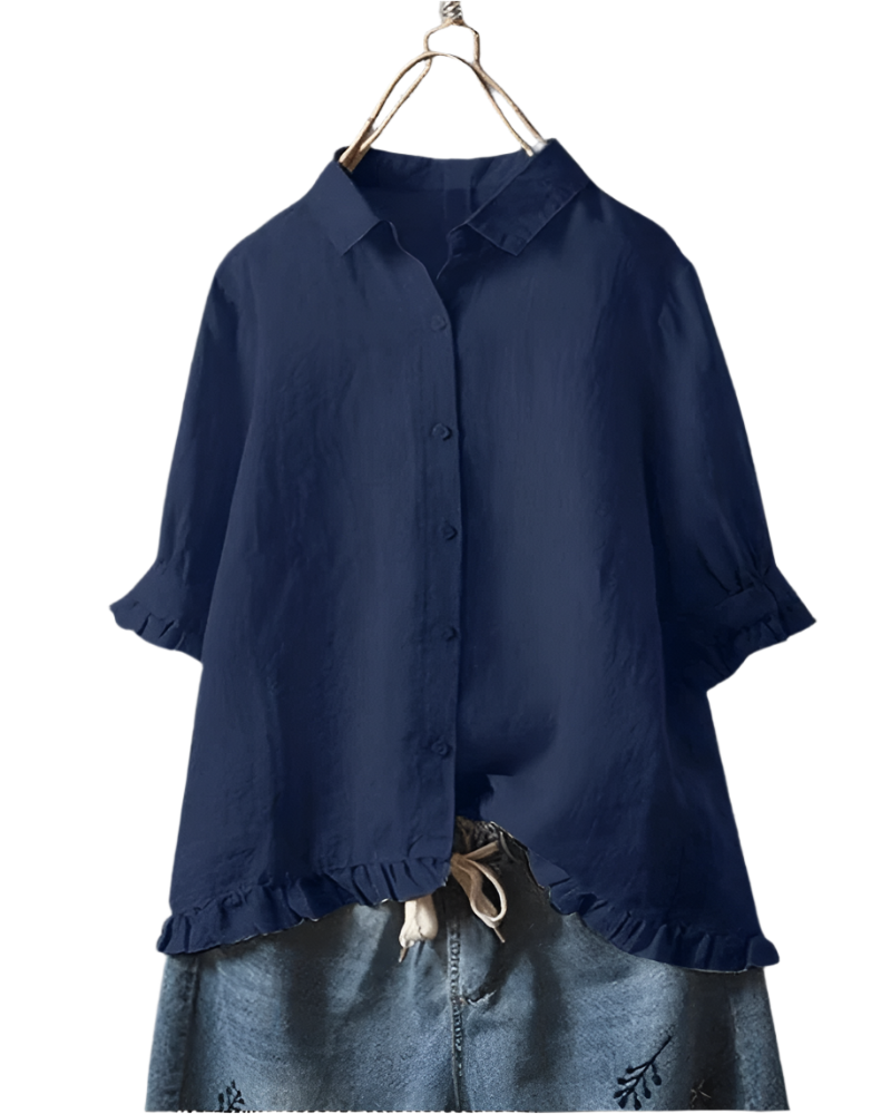 Isabella – Let Drape Damebluse i Luksusdesign