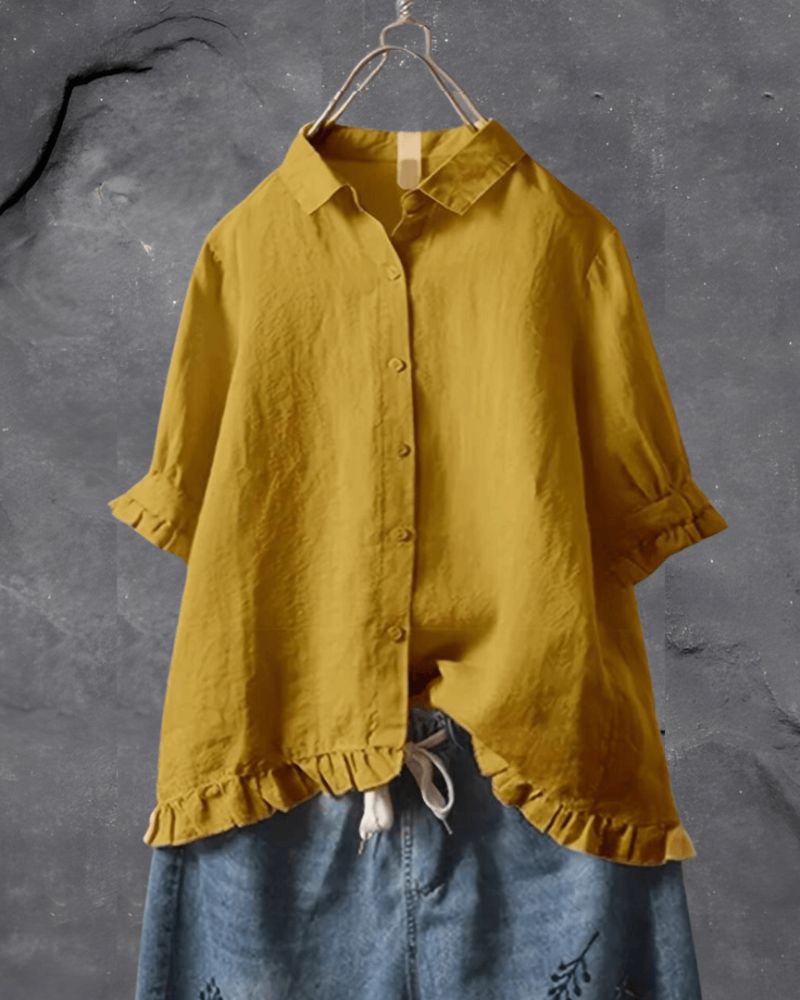 Isabella – Let Drape Damebluse i Luksusdesign