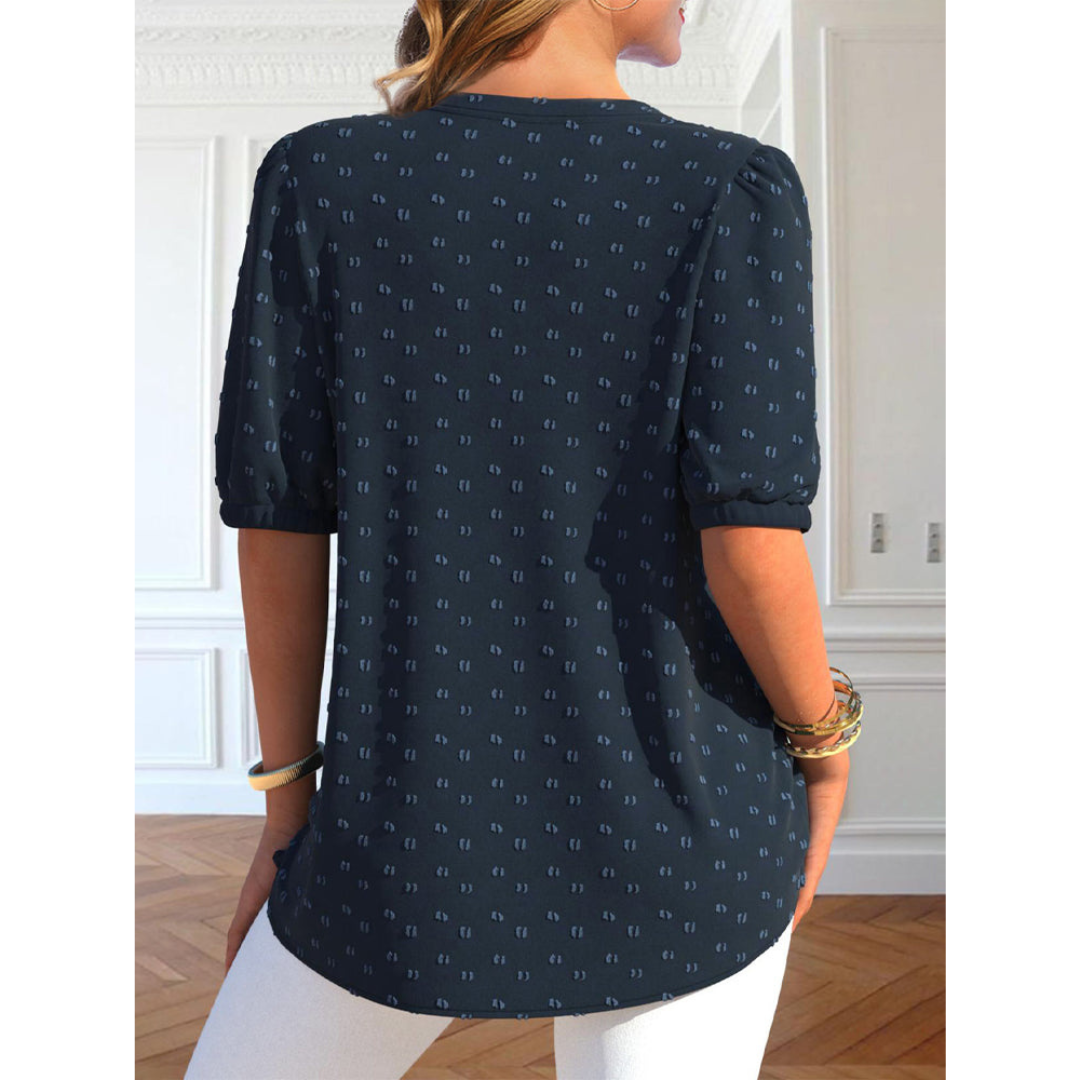 Camille – Stilfuld V-Hals Damebluse