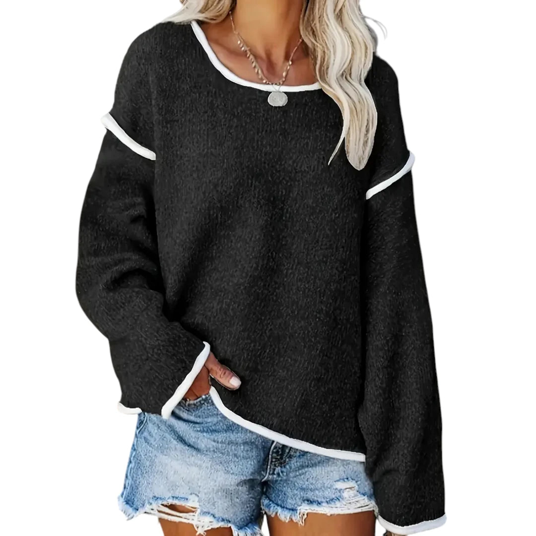 Adele – Strikket Sweater med Rund Hals til Kvinder