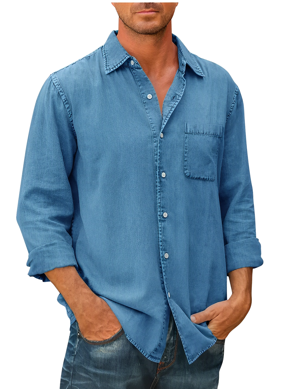 Alessandro – Afslappet Pasform Herre Denim Skjorte