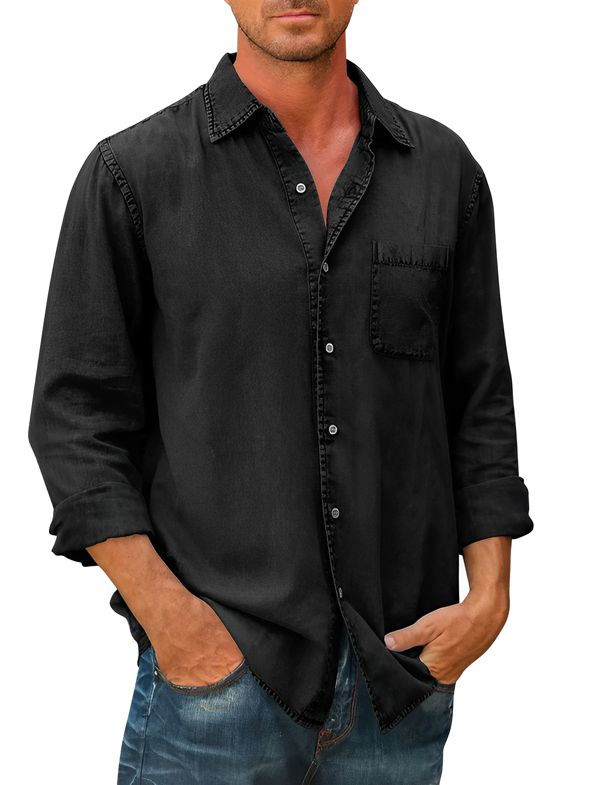 Alessandro – Afslappet Pasform Herre Denim Skjorte