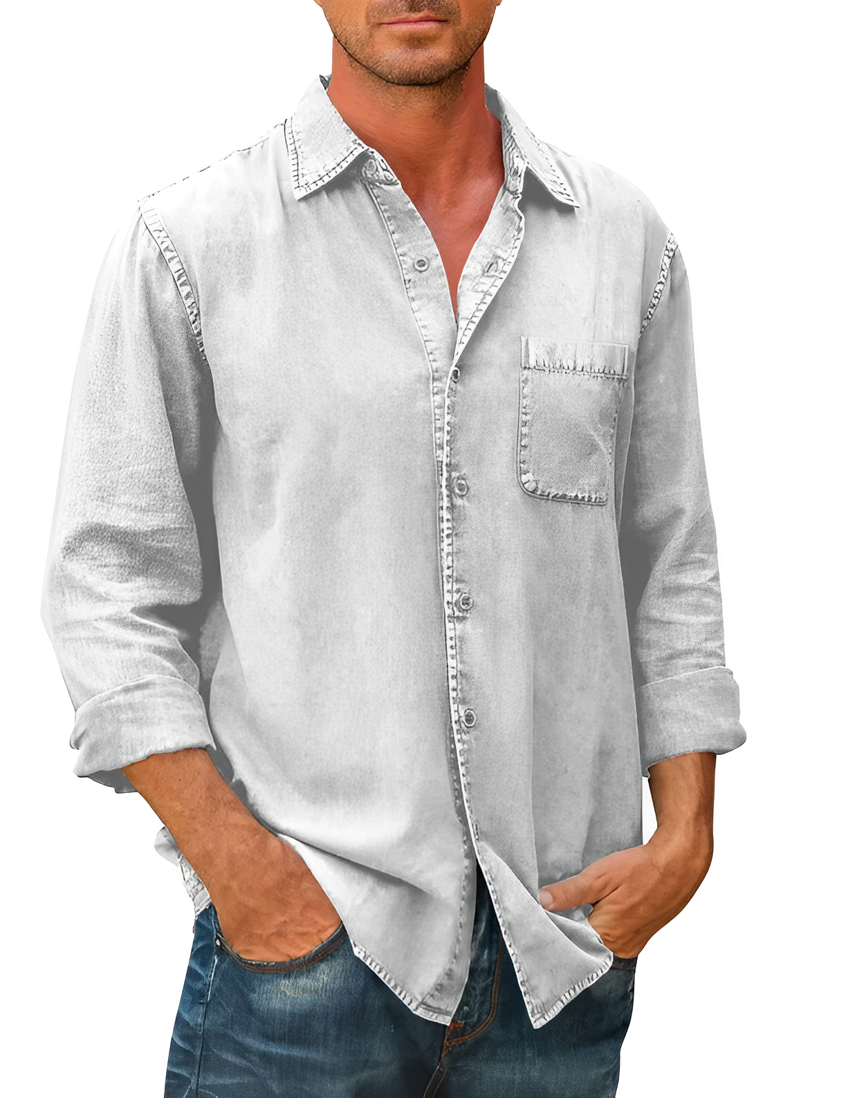 Alessandro - Comfort Fit denimskjorte til mænd