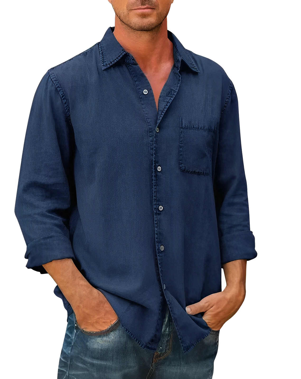Alessandro - Comfort Fit denimskjorte til mænd
