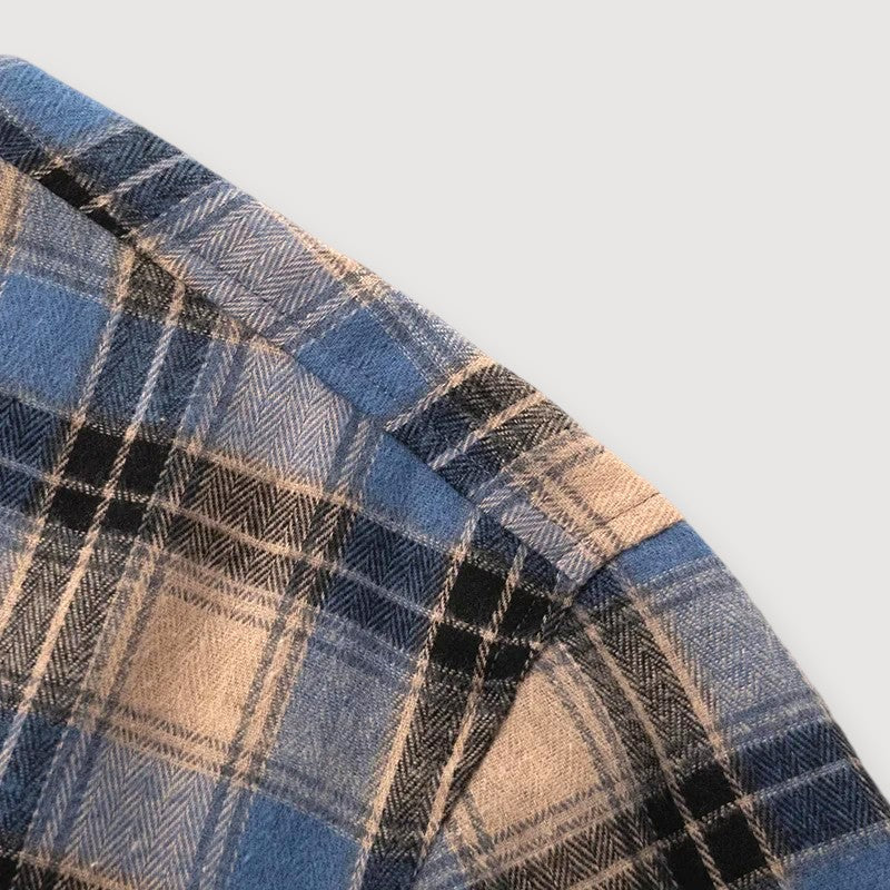 CarloZanetti Ternet Flannelskjorte Til Mænd