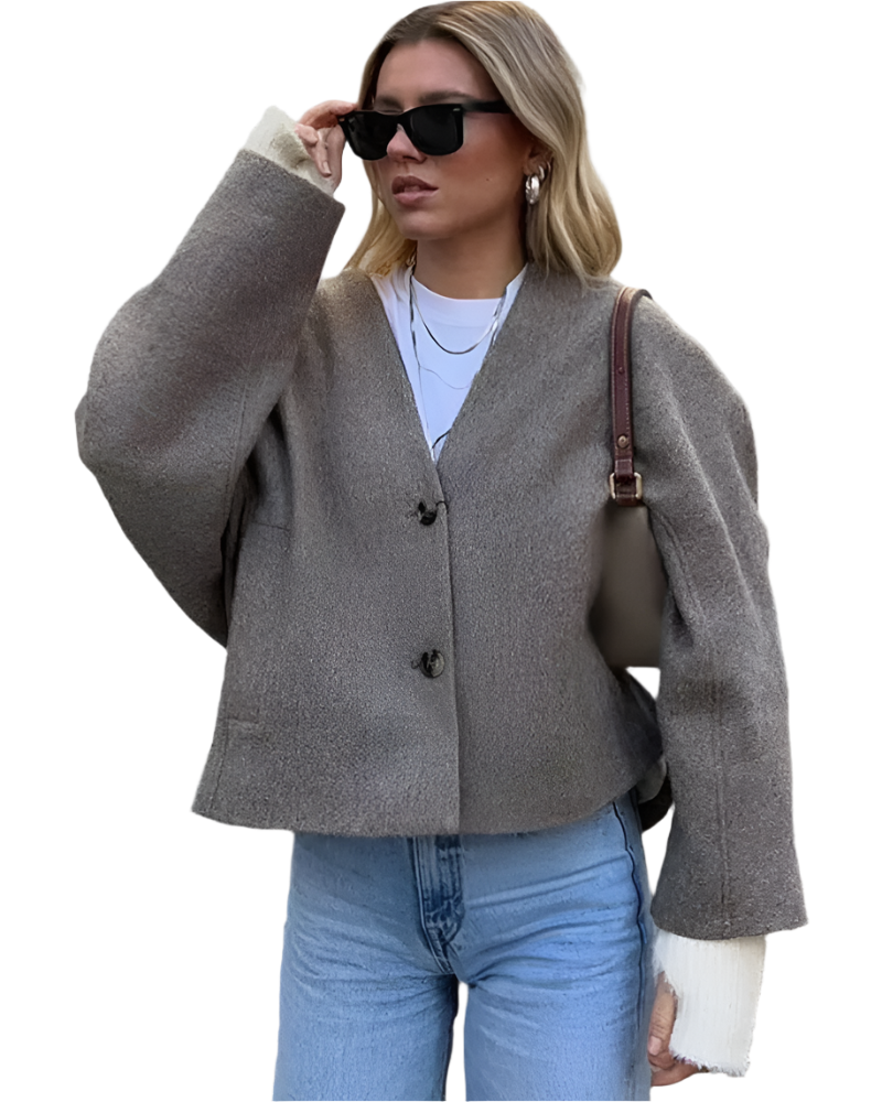 Agnese – Dameblazer med Imiteret Pels og Elegant Snit