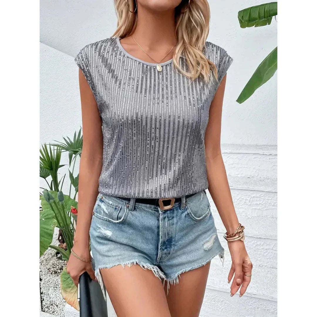 Isabella – Glitrende Kvinders Palliet Aftentop