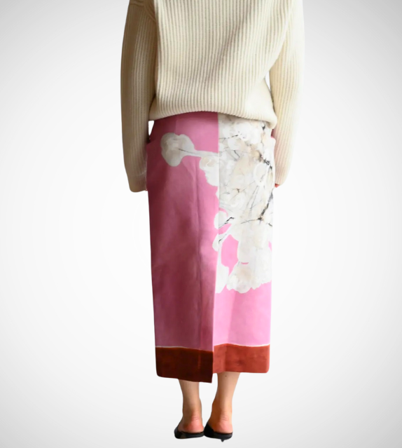 CieloFiorito Floral Pink Pencil Skirt til kvinder