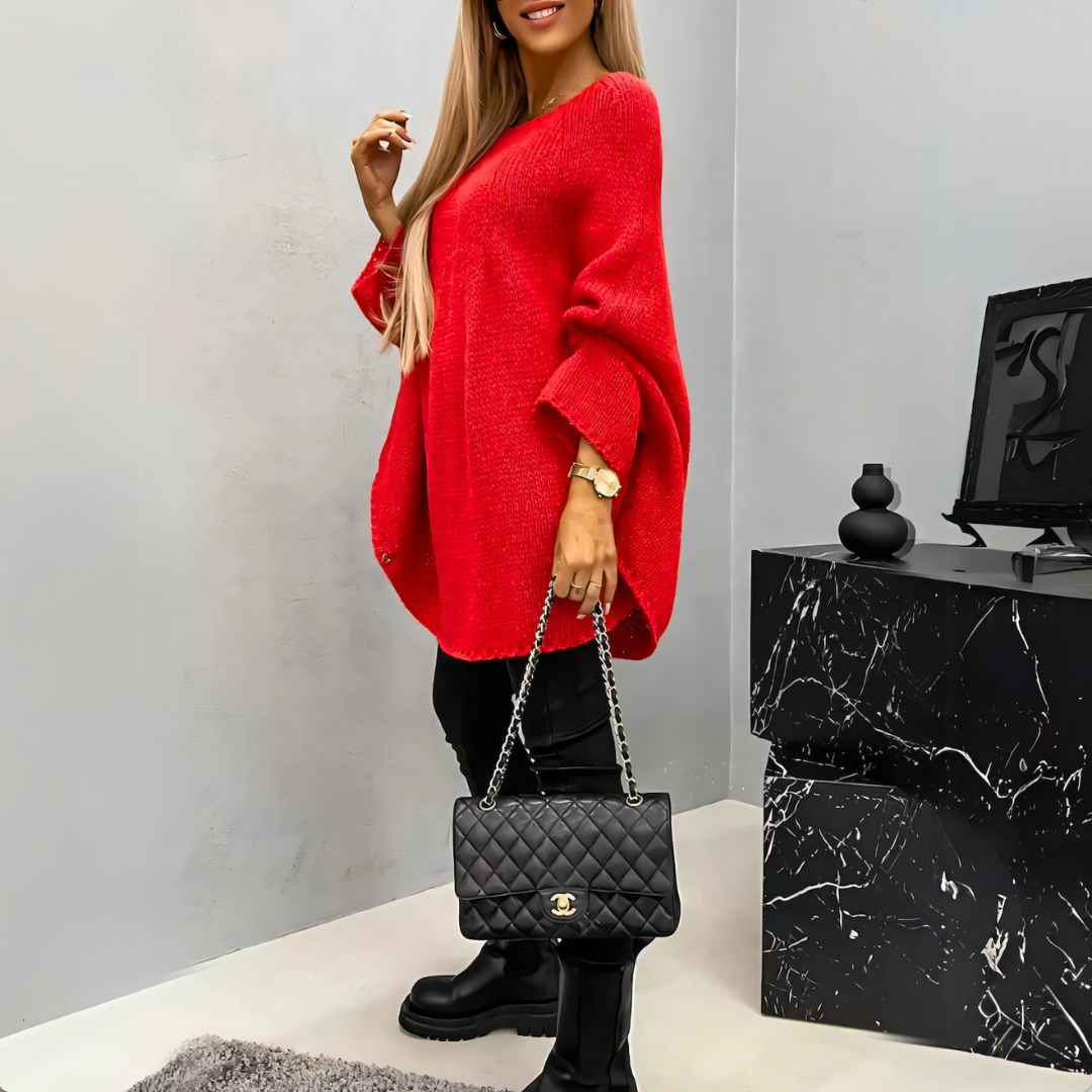 Elena – Oversize Striksweater til Kvinder