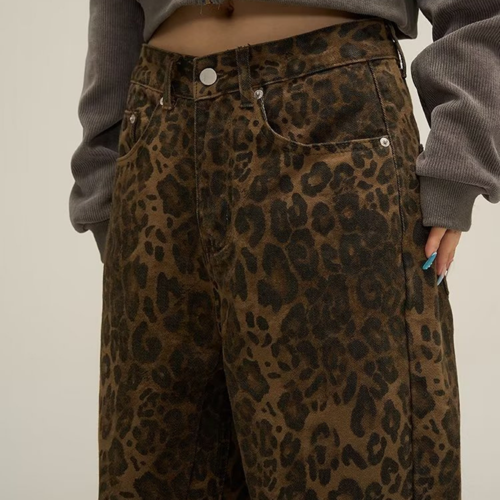 Wildfit | Jeans med leopardmønster