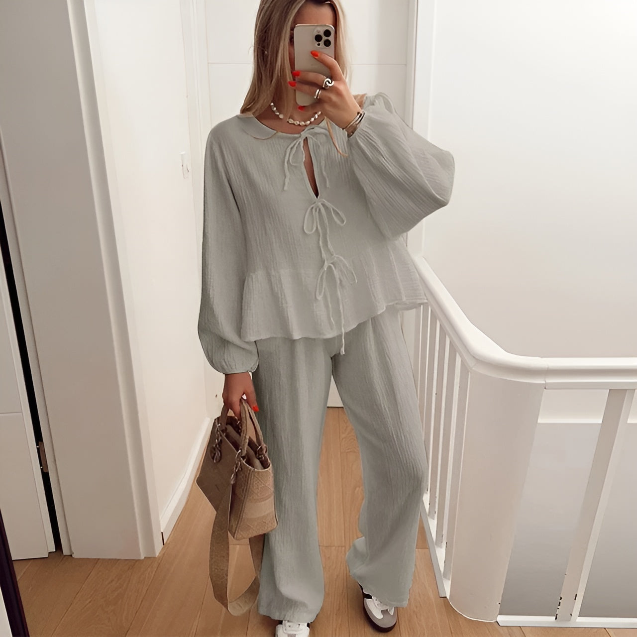 Luciana – Blød Strik Dame Loungewear Sæt