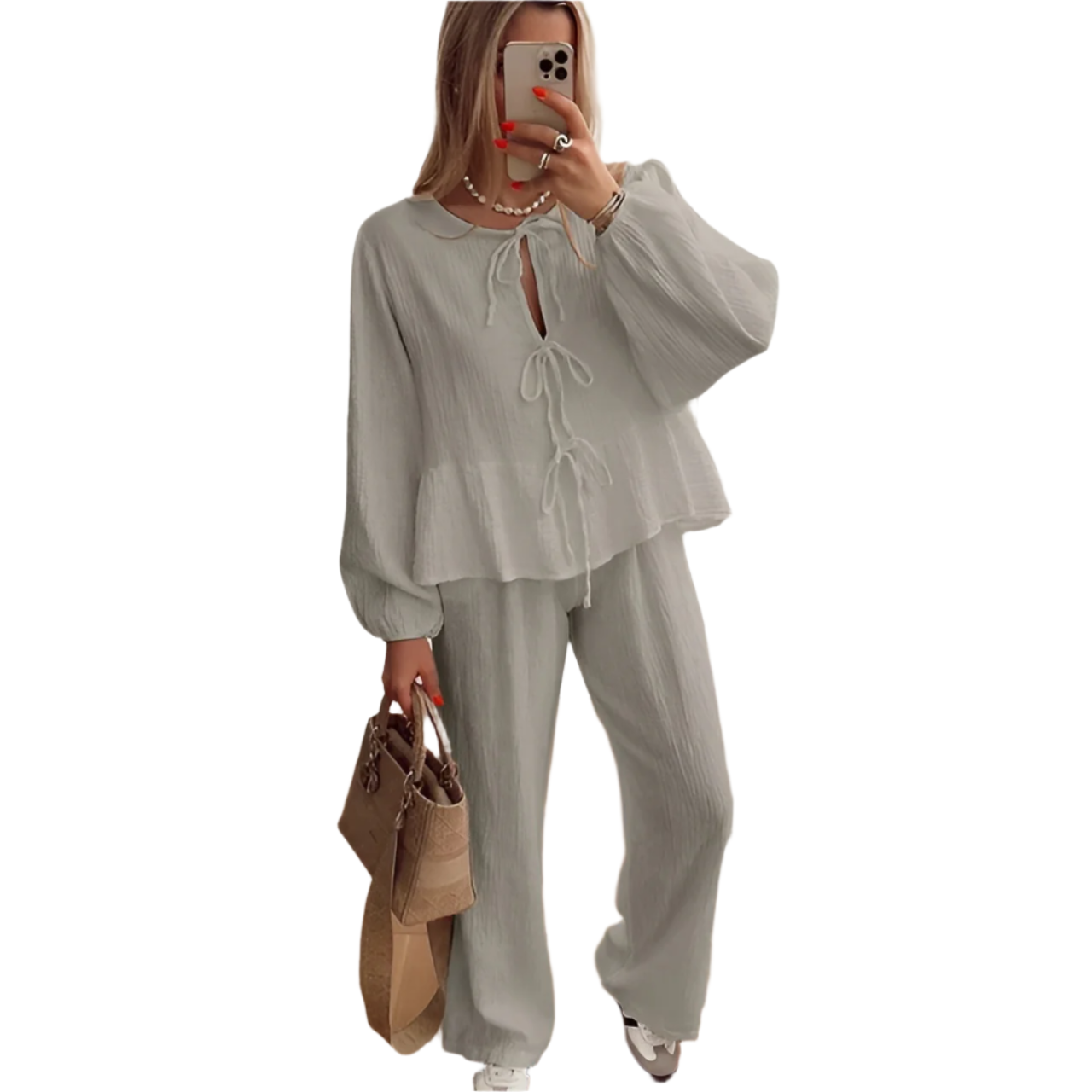 Luciana – Blød Strik Dame Loungewear Sæt