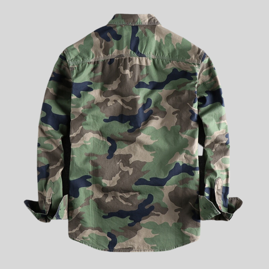 Luca – Herre Cargo Skjorte i Bomuld med Camo Look