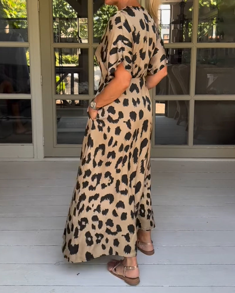 Zaffirio – Boho Elegant Kjole med Dyreprint til Kvinder