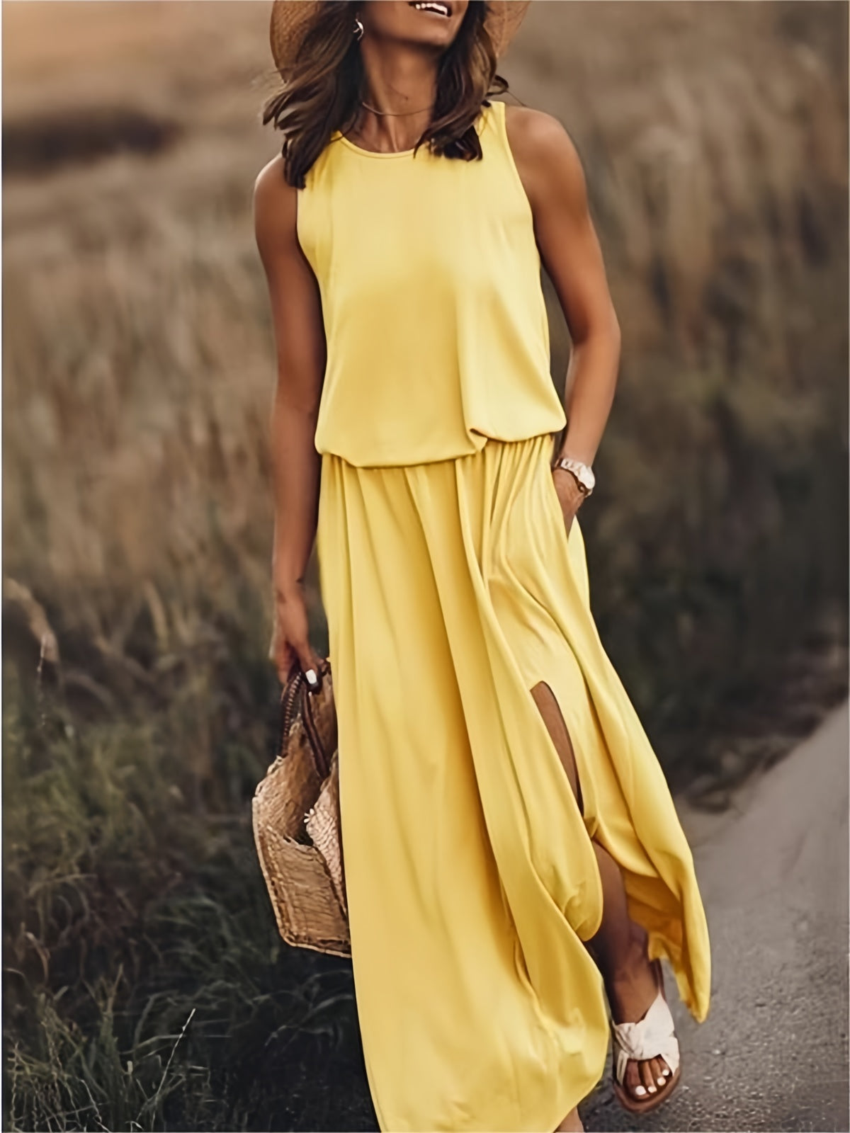 Alessia – Boho-inspireret Modal Maxi Kjole til Kvinder