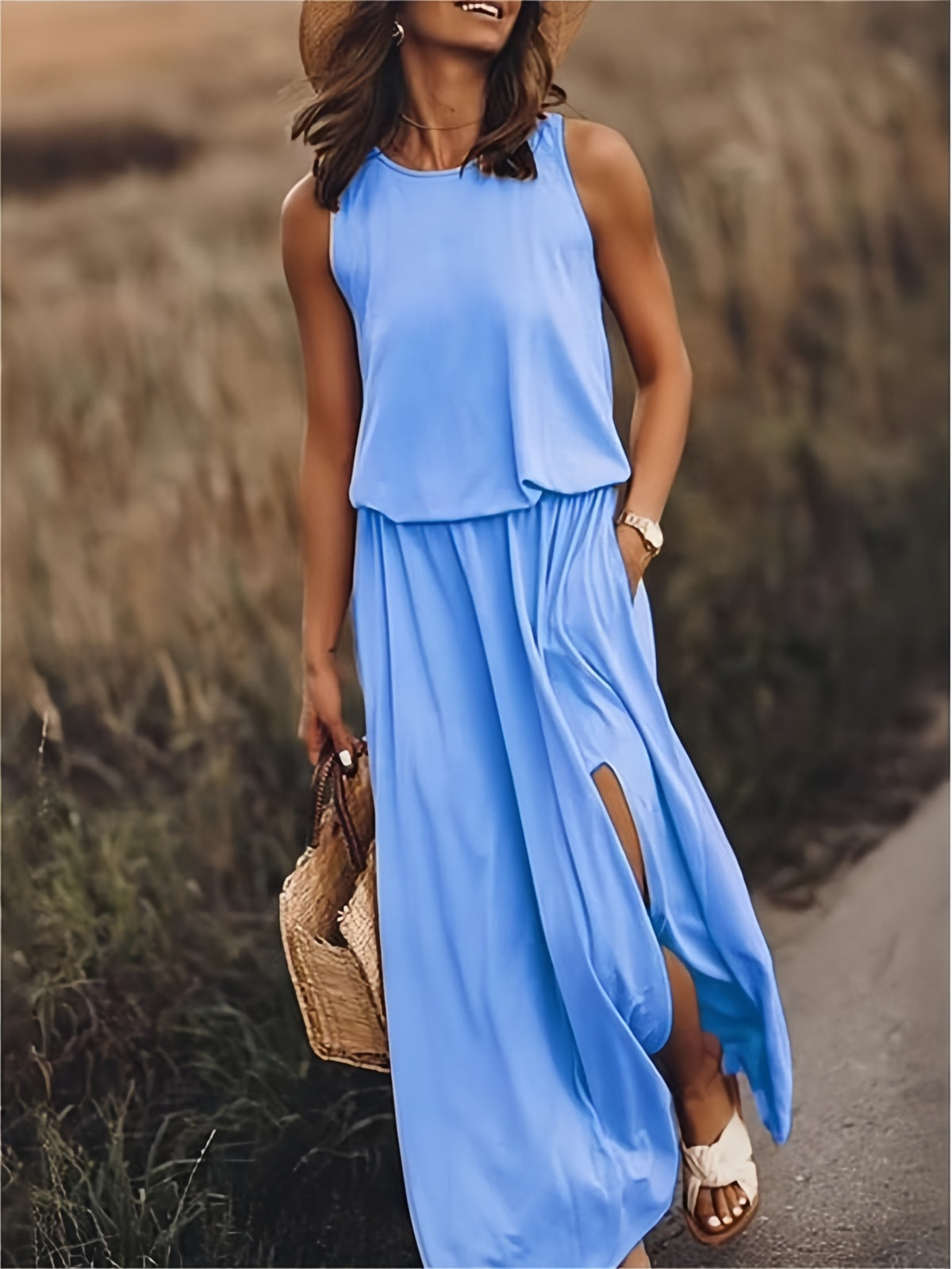 Alessia – Boho-inspireret Modal Maxi Kjole til Kvinder
