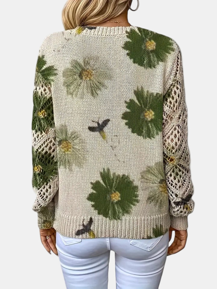Agata – Elegant cardigan med blomsterprint til kvinder