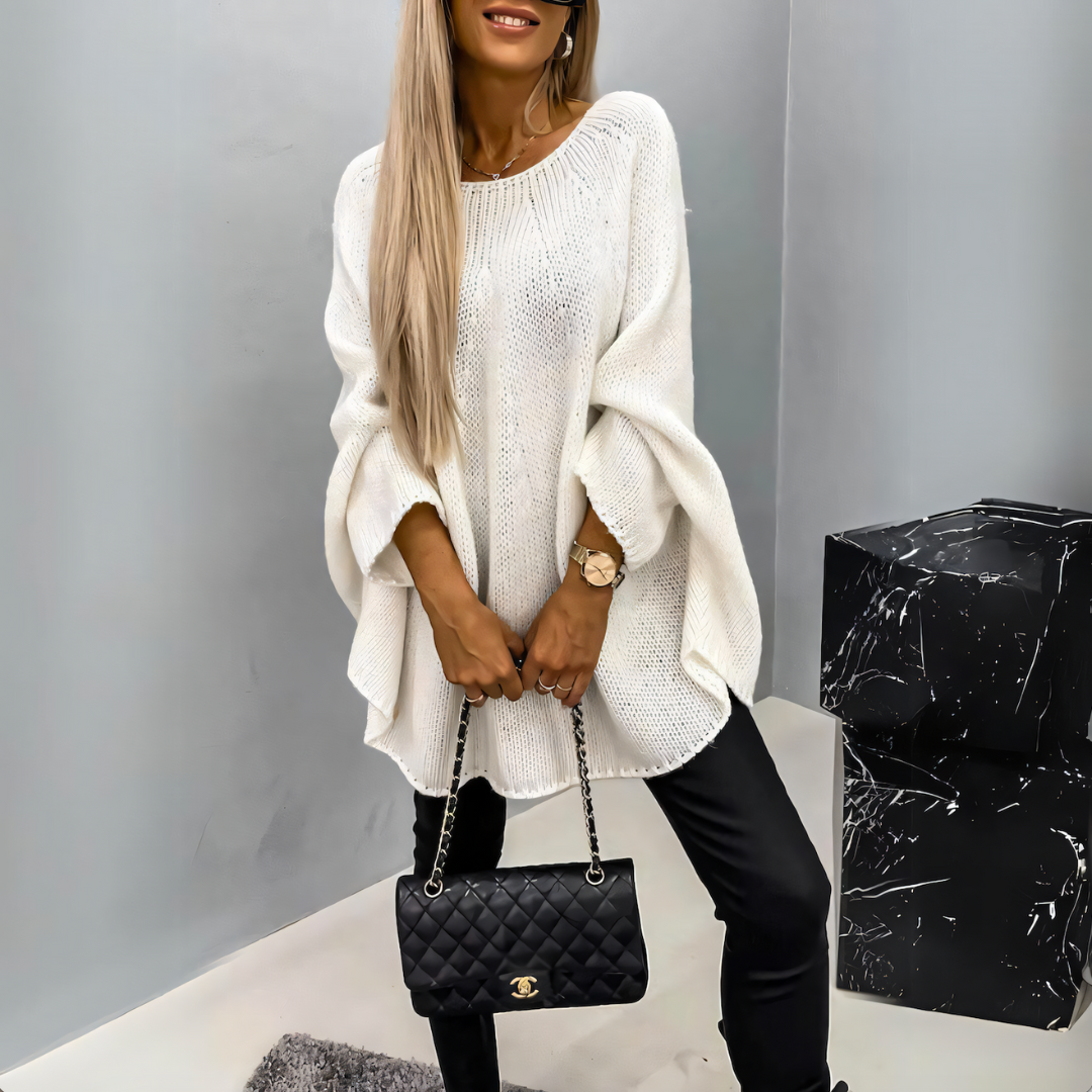 Elena – Oversize Striksweater til Kvinder